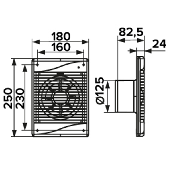 Вентилятор осевой d125 мм Diciti Standard 5 белый
