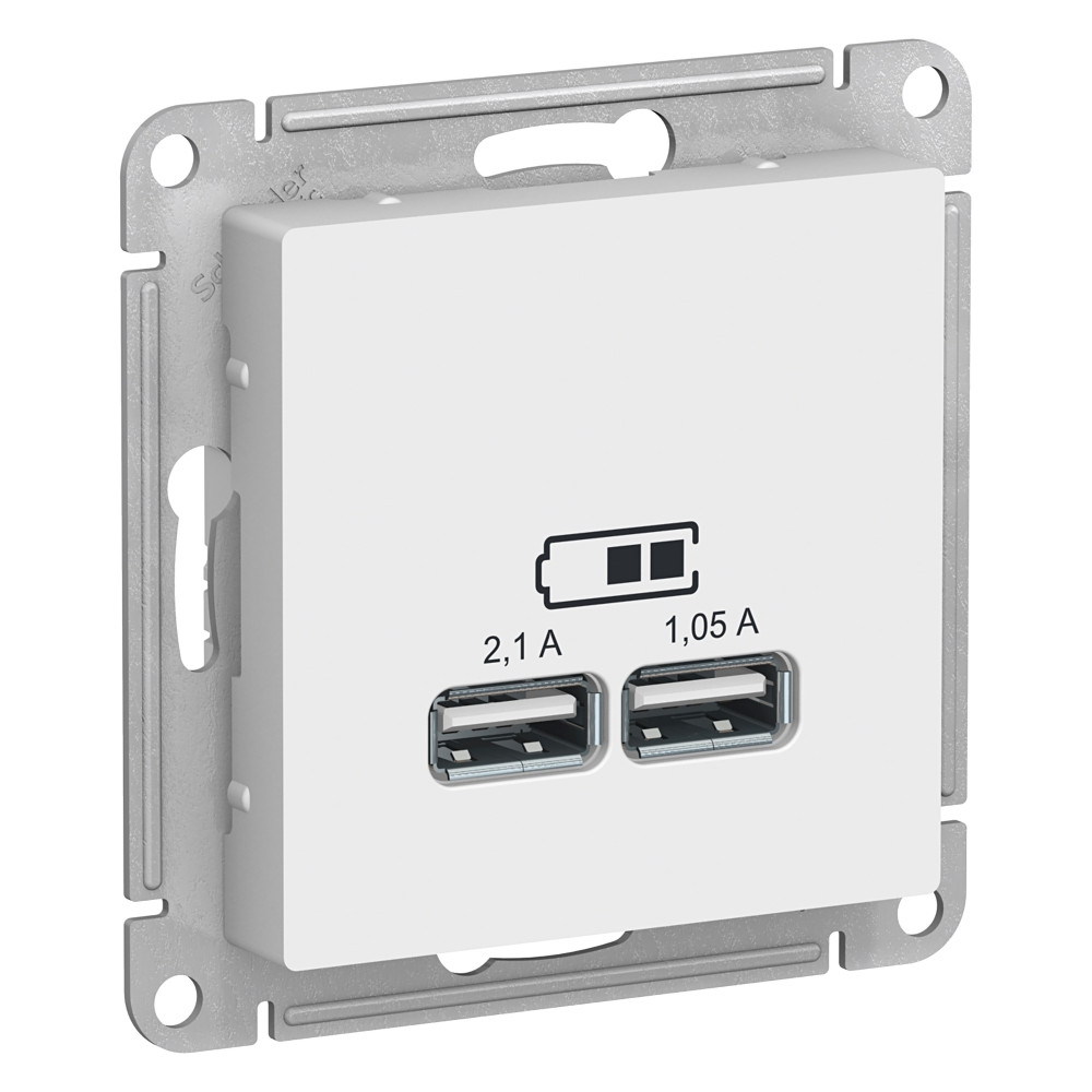 Розетка USB Schneider Electric Atlas Design ATN000133 скрытая установка белая