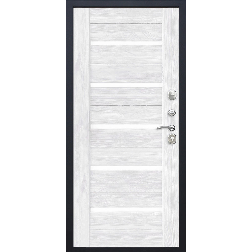 Дверь входная Нью-Йорк 7,5 правая черный муар - ясень белый эмаль 960х2050 мм