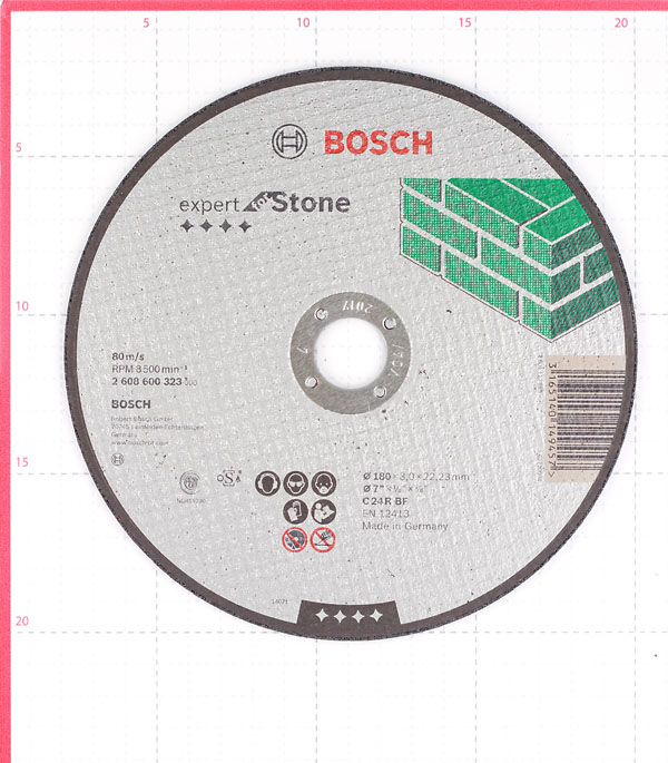 Круг отрезной по камню Bosch (02608600323) 180х22х3 мм