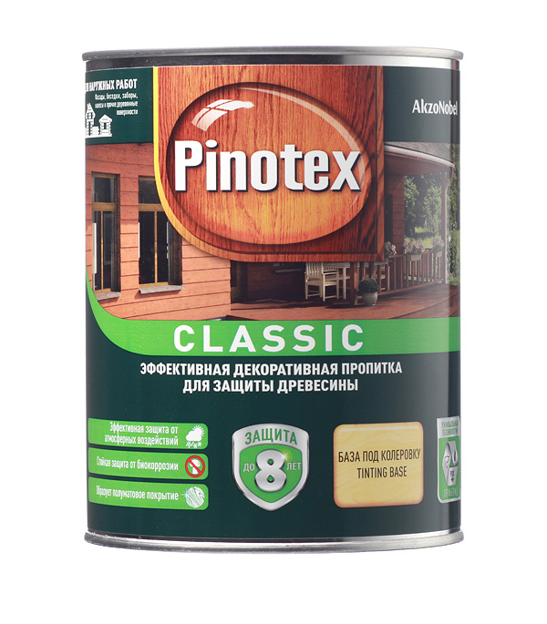Антисептик Pinotex Classic декоративный для дерева бесцветный 1 л